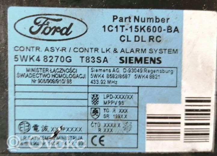Ford Transit Moottorinohjausyksikön sarja ja lukkosarja 1C1T15K60BA