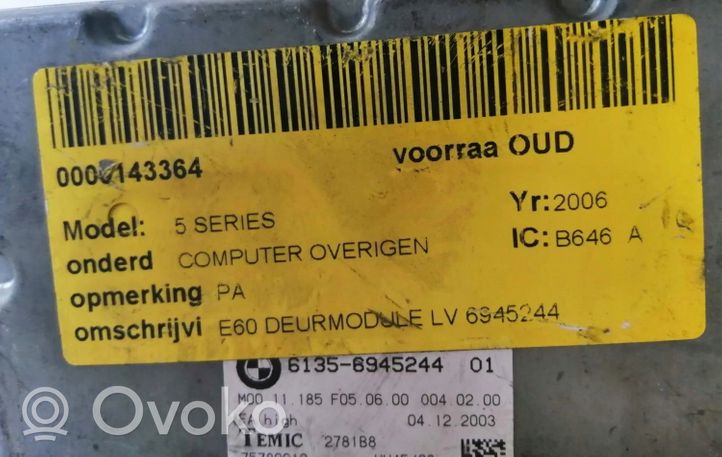 BMW M5 Kit centralina motore ECU e serratura 6945244