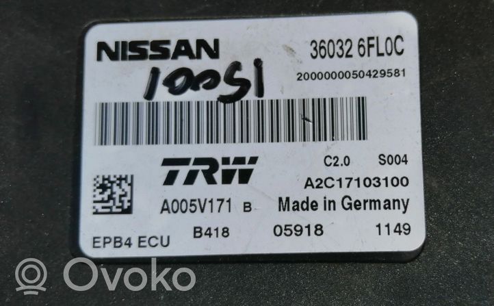 Nissan Qashqai Äänikomentojen ohjainlaite 360326FL0C