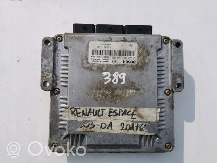 Renault Espace I Juego de cerradura y set ECU del motor 0281011103