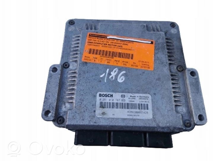 Renault Master I Komputer / Sterownik ECU i komplet kluczy 0281010787-