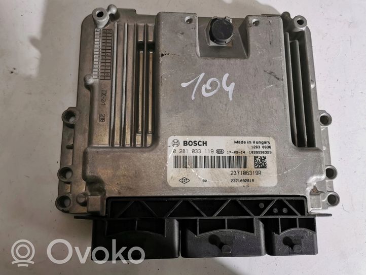 Renault Clio I Juego de cerradura y set ECU del motor 0281033119