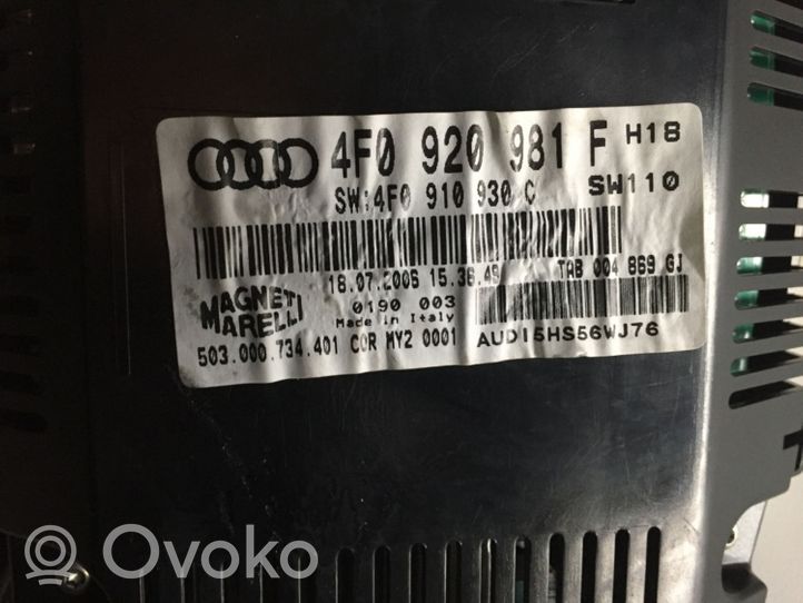 Audi A6 S6 C6 4F Tachimetro (quadro strumenti) 4F0919603B