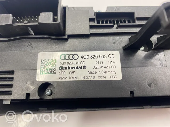 Audi A7 S7 4G Oro kondicionieriaus/ klimato/ pečiuko valdymo blokas (salone) 4G0820043CD