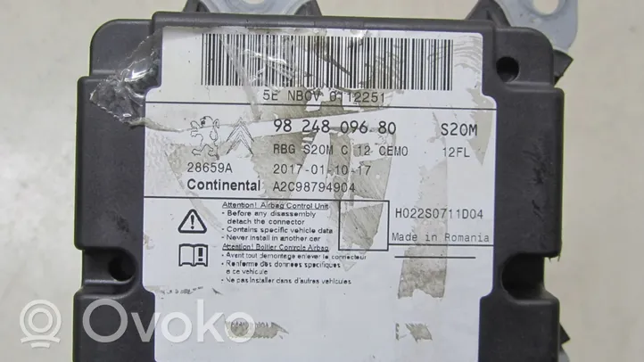 Citroen C3 Module de contrôle airbag 9824809680