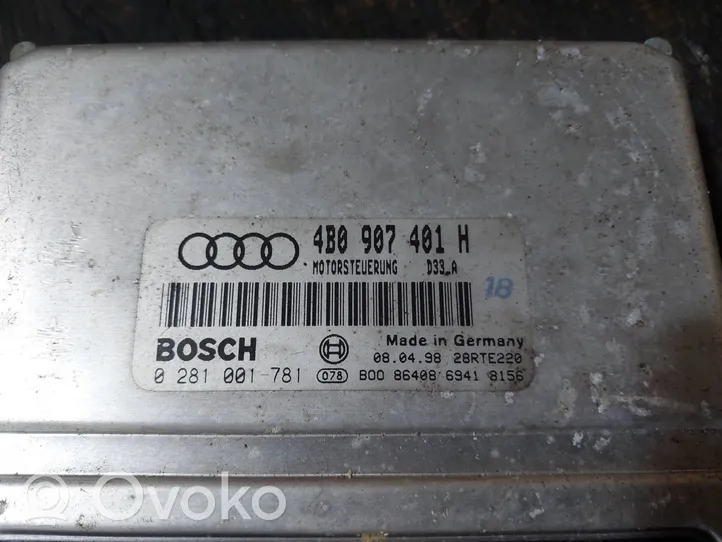 Audi A6 S6 C5 4B Moottorin ohjainlaite/moduuli 4B0907401H