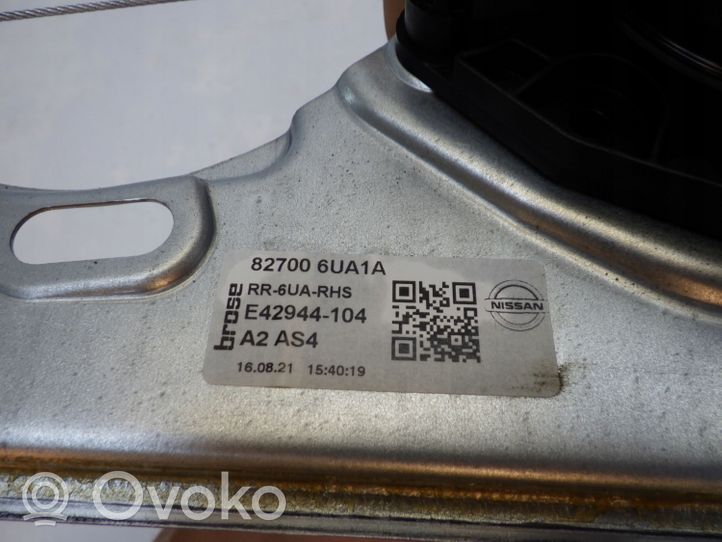 Nissan Qashqai J12 Mécanisme lève-vitre de porte arrière avec moteur 827006UA1A