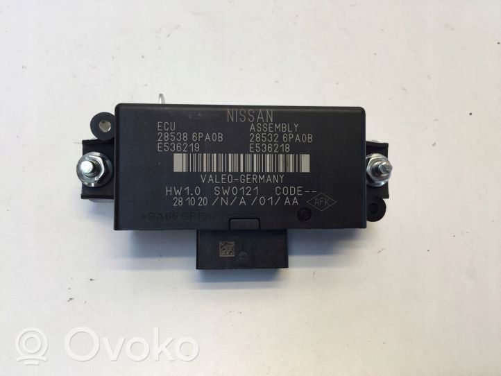 Nissan Juke II F16 Pysäköintitutkan (PCD) ohjainlaite/moduuli 285386PA0B