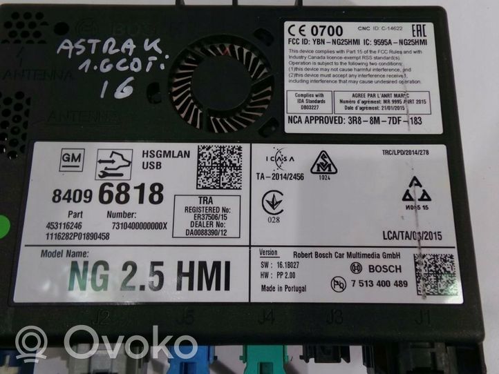 Opel Astra K Unité / module navigation GPS 84096818