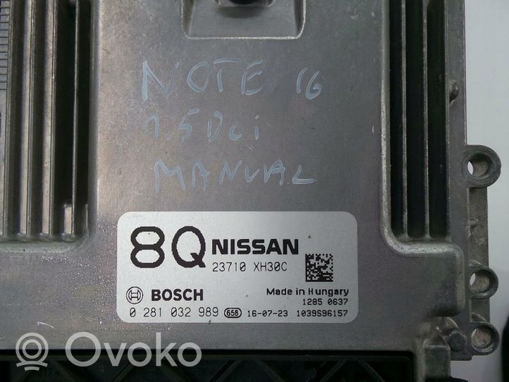 Nissan Note (E12) Kit calculateur ECU et verrouillage 0281032989