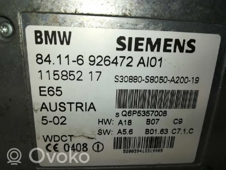 BMW 7 E65 E66 Téléphone 84116926472