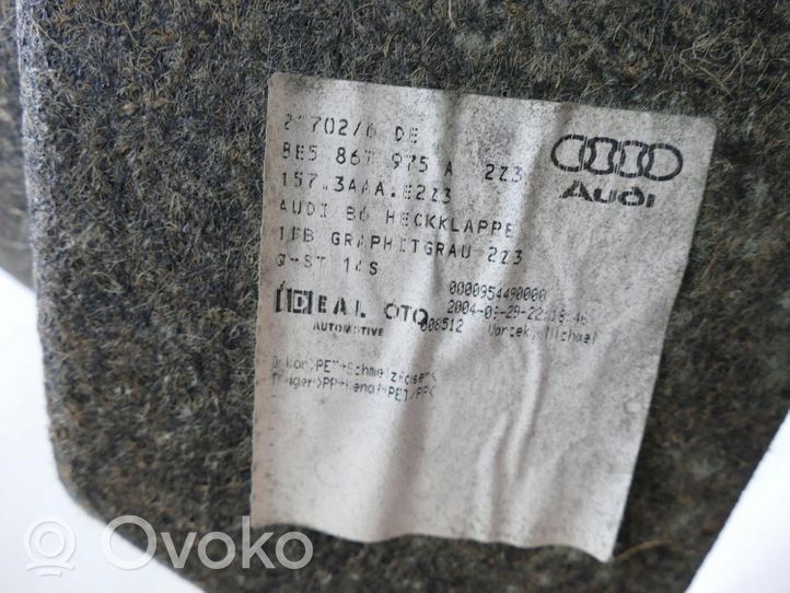 Audi A4 S4 B6 8E 8H Poszycie klapy tylnej bagażnika i inne elementy 8E5867975A