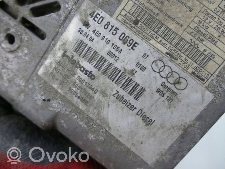 Audi A8 S8 D3 4E Unité de préchauffage auxiliaire Webasto 4E0815069E