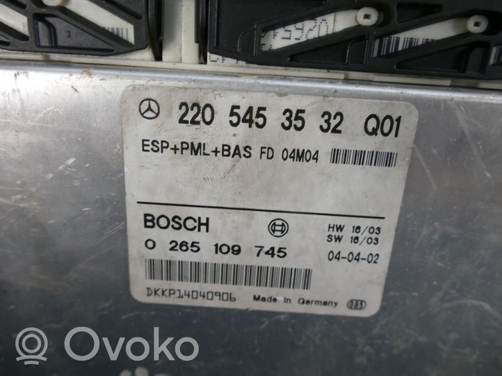 Mercedes-Benz S W220 Aktiivijousituksen ohjainlaite (ESP) 2205453532