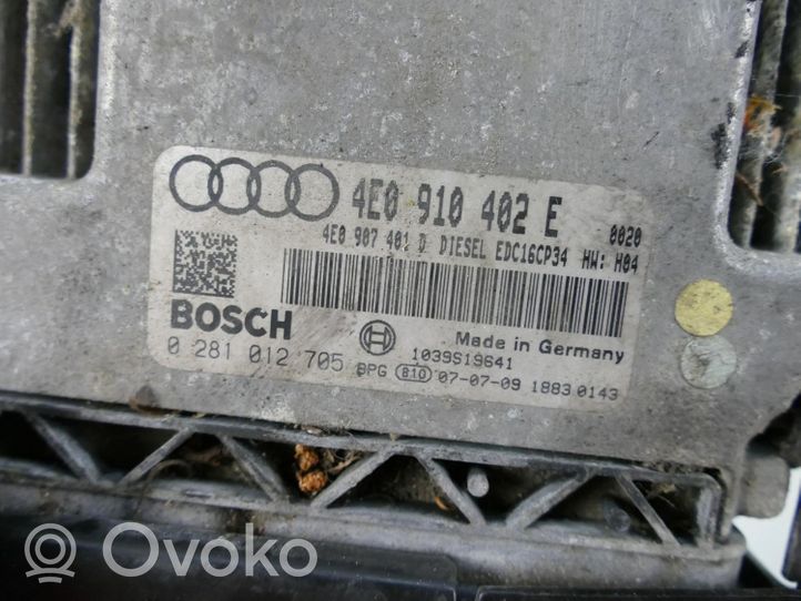 Audi A8 S8 D3 4E Unité de commande, module ECU de moteur 4E0910402E