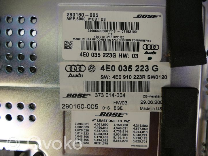 Audi A8 S8 D3 4E Amplificateur de son 4E0035223G