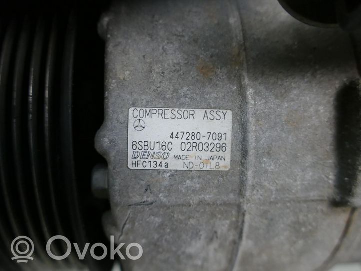 Mercedes-Benz C W204 Compressore aria condizionata (A/C) (pompa) 447280-7091