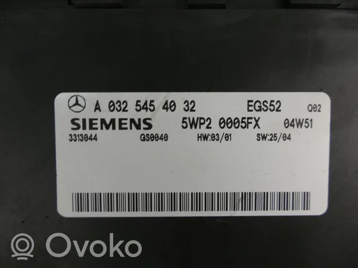 Mercedes-Benz S W220 Module de contrôle de boîte de vitesses ECU A0325454032