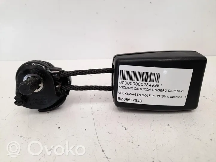 Volkswagen Golf Plus Takaistuimen turvavyön solki 5M0857754B