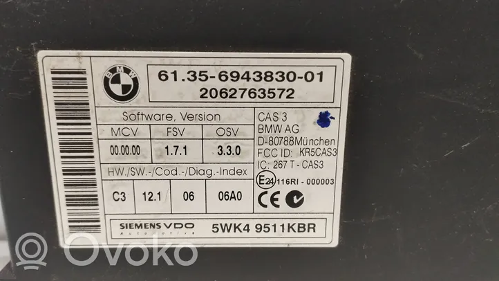 BMW 3 E90 E91 Kit calculateur ECU et verrouillage 6943830