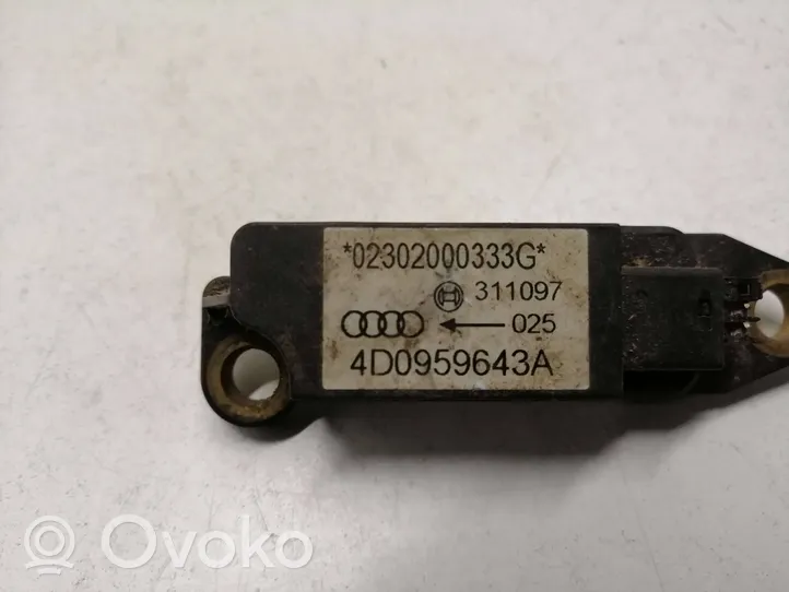 Audi A8 S8 D2 4D Airbag deployment crash/impact sensor 4D0959643A