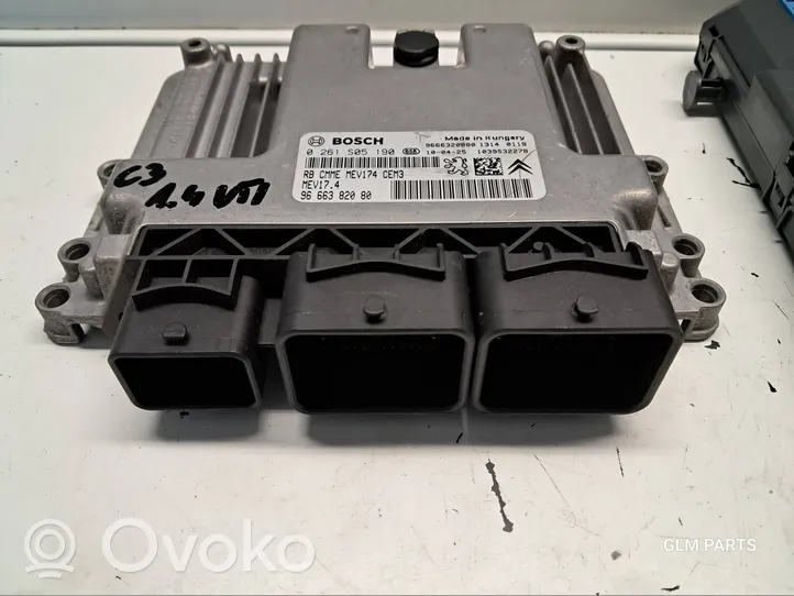 Citroen C3 Kit calculateur ECU et verrouillage 9666382080