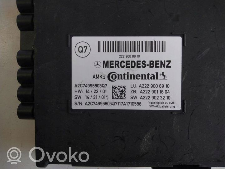 Mercedes-Benz S W222 Modulo di controllo sedile A2229008910