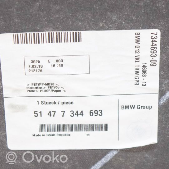 BMW 7 G11 G12 Trunk/boot floor carpet liner 7344693