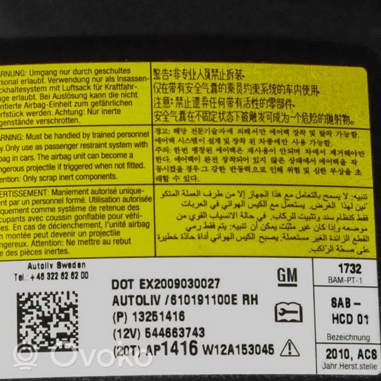 Chevrolet Cruze Poduszka powietrzna Airbag fotela 13251416
