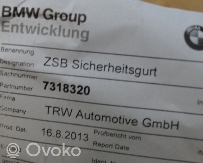 BMW 4 F32 F33 Pas bezpieczeństwa fotela przedniego 7318320