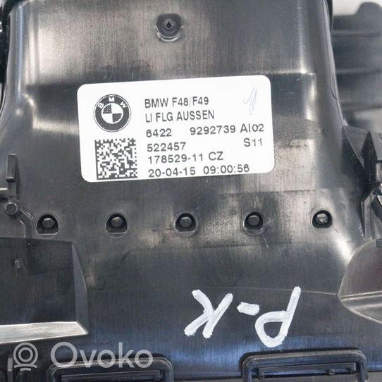 BMW X1 F48 F49 Copertura griglia di ventilazione cruscotto 92927399292141