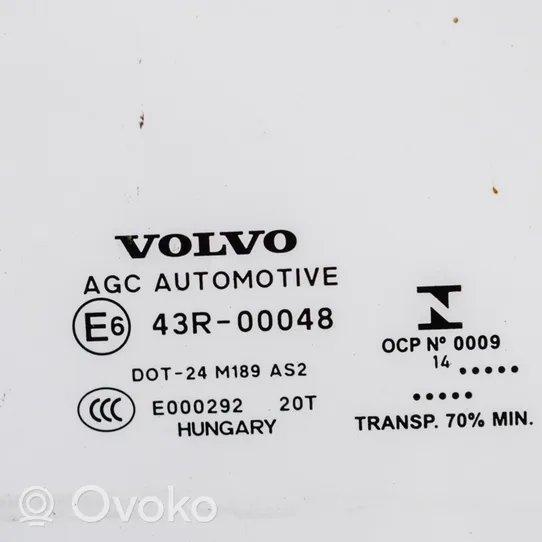 Volvo V40 Vetro del finestrino della portiera posteriore 43R00048