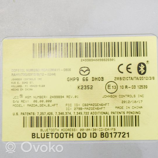 Mazda 6 Module unité de contrôle Bluetooth GHP966DH0B