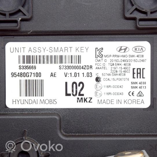 Hyundai Ioniq Avaimettoman käytön ohjainlaite/moduuli 95480G7100