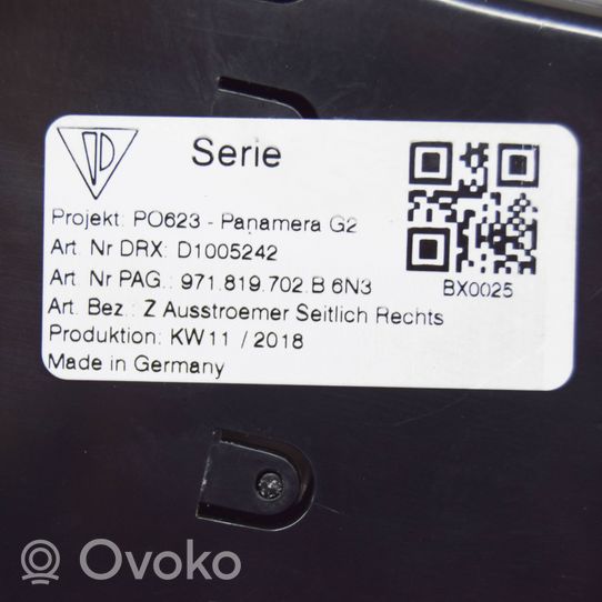 Porsche Panamera (971) Garniture, panneau de grille d'aération 971857715E