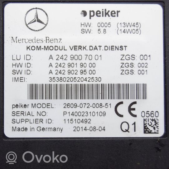 Mercedes-Benz E W212 Altri dispositivi A2429007001