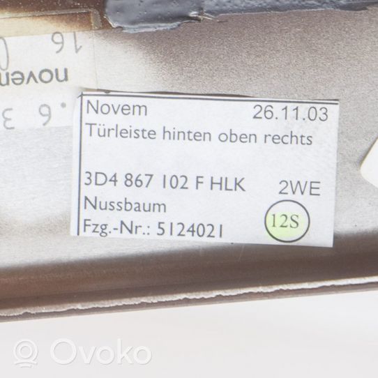 Volkswagen Phaeton Takaoven ikkunan kytkimen kehys 3D4867102F