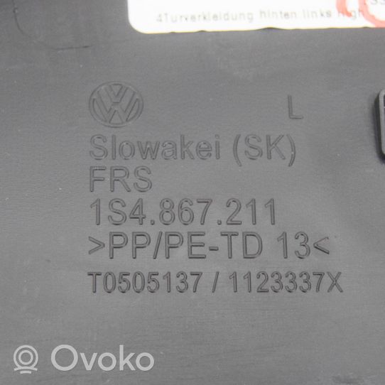 Skoda Citigo Boczki / Poszycie drzwi tylnych 1S4867211