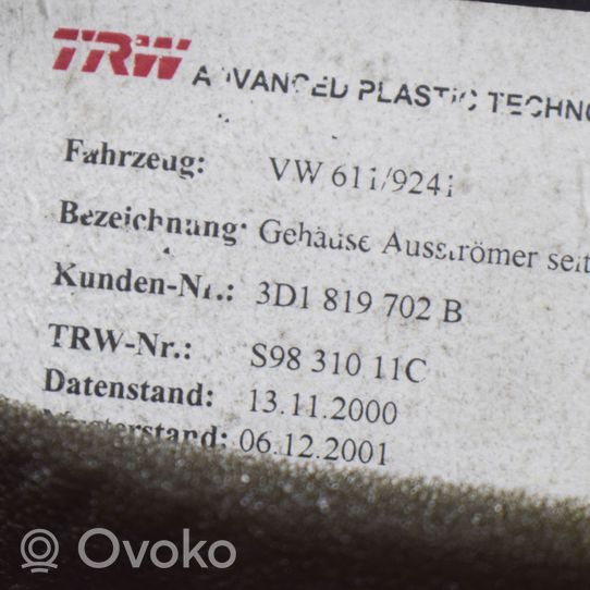 Volkswagen Phaeton Kojelaudan tuuletussuuttimen suojalista 3D1819702B