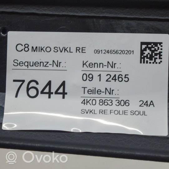 Audi A7 S7 4K8 Autres éléments de console centrale 4K0863306