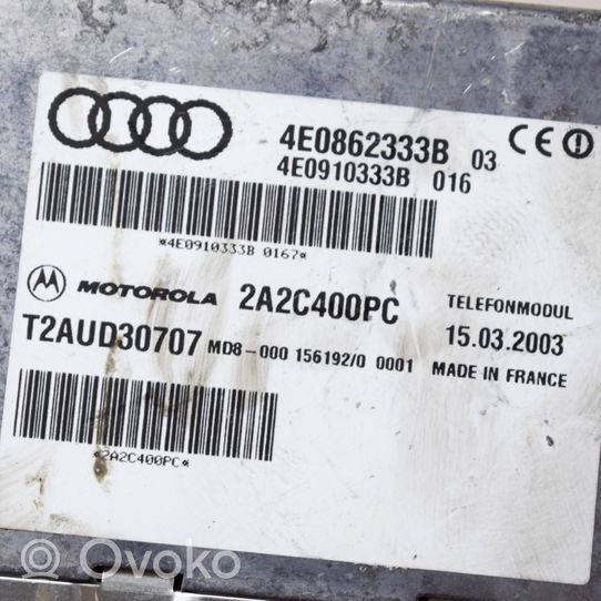Audi A8 S8 D3 4E Unité de commande, module téléphone 4E0910333B