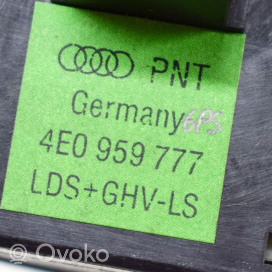 Audi A8 S8 D3 4E Interruttore regolazione sedile 4E0959777
