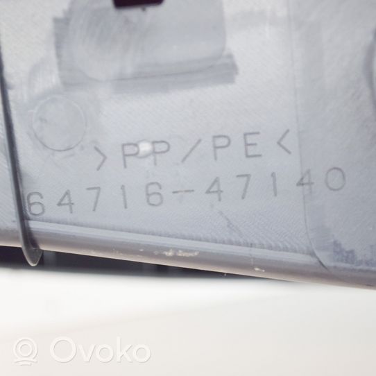 Toyota Prius (XW50) Rivestimento laterale della consolle centrale posteriore 6471647140