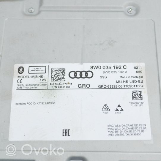 Audi A5 Radio / CD/DVD atskaņotājs / navigācija 8W0035192C