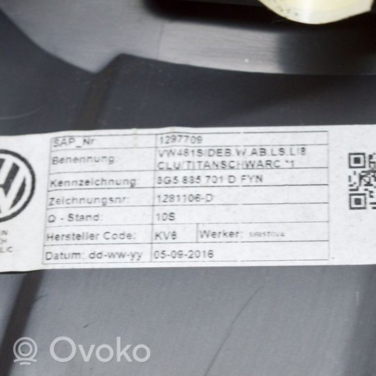 Volkswagen PASSAT B8 Takaistuintilan alempi sivulista 3G5885701D
