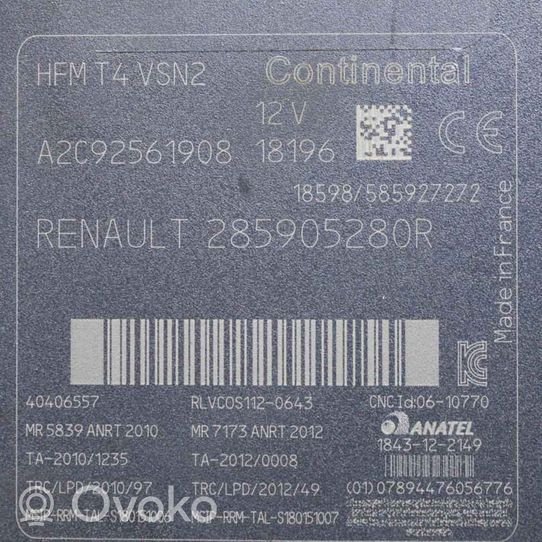 Renault Captur Inne wyposażenie elektryczne 285905280R