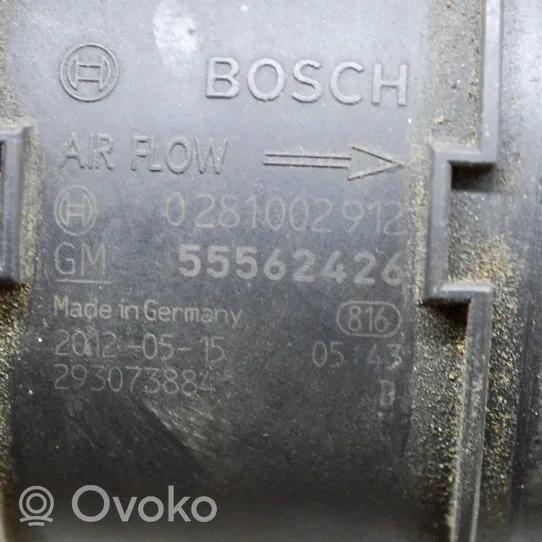 Opel Astra J Luftmassenmesser Luftmengenmesser 55562426