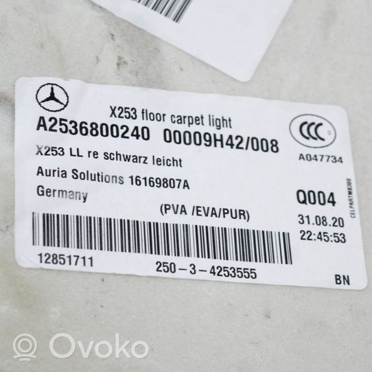 Mercedes-Benz EQC Takaistuintilan tekstiilimatto A2536800240