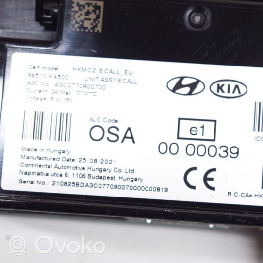 Hyundai Kona I Bluetoothin ohjainlaite/moduuli 96510K4500