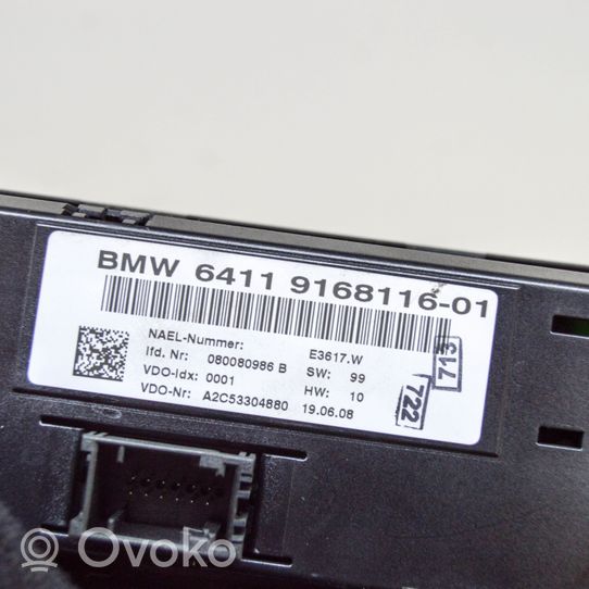 BMW 1 E81 E87 Przełącznik / Włącznik nawiewu dmuchawy 9168116